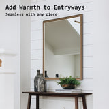 2 Set Wall Mirror Rectangular Frame Bathroom 70x90cm Antique Brown V274-FT-BM-PSSQ-AWD7090-X2