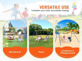 Swing Sets for Backyard, 440lbs Load Capacity Swing Set, with 1 Saucer Swing 1 Belt Swing V952-AXQQTZ2RW000VMH9NV0