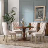 4x Velvet Dining Chairs Upholstered Tufted Kithcen Chair with Solid Wood Legs Stud Trim and V226-SW1901BG-2