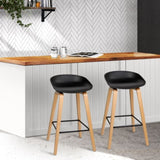 Artiss 2x Bar Stools Wooden BA-TW-8801-BKX2