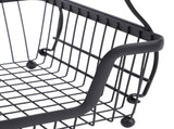 2 Tier Fruit Basket for Kitchen Counter Countertop Metal Bread Basket with Wooden Handle for V1294-YM0901-3118250201611