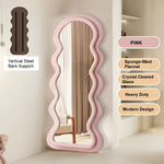 1.7m Elegance Curvy Mirror Wavy Full Lenght Curvy Squiggle Full Body Irregular Asymmetrical V255-CFBMIRROR-PINK