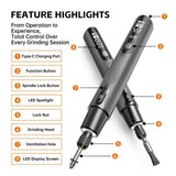 Cordless Rotary Tool,6-Speed, 28000RPM, Rotary Tool Kit with 70 Accessories Light duty Engraving Pen V1369-AZ3-W-13124