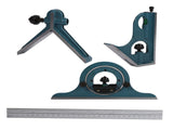 1x Stainless Steel Universal Bevel 180 Degree Angle Combination Square Protractor Ruler Set V1294-YM0901-JYB00825