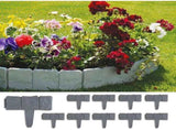 20 Pcs Garden Edging Lawn Edging Stone Effect Fence Lawn Edge Grey Decorative Garden Edging, 5 m V1237-ZY-715-153