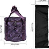 14 Inch Purple Padded Carry Bag, Polyester Case with Handle Front Pocket for Yoga Travel V1188-MS-721-281
