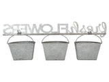 Three Bucket 'Fresh Flowers' Wall Planter 51x26cm V637-11061PLN