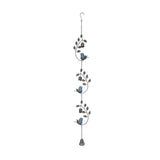 Hanging Bell w Leaves Birds 14cm V637-74157BEL