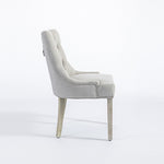 Coaster 2X Dining Chair Light Grey Linen White Wash Legs V43-DC-COSTR