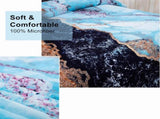 Blue Marble Comforter Set, King Size, Retro Watercolor 3-Piece Bedding Collection V745-MAB010370AJ3