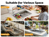 Cefito Kitchen Sink 304 Stainless Steel Bar Sink Millet Grain Water Basin Sink SINK-RG-6845T-SI