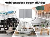 Artiss 3 Panel Room Divider Set of 2 Folding Privacy Screen Fabric Room Separator Partition Grey RD-D-PLY-260-GYX2