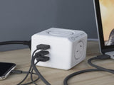 Allocacoc PowerCube Extended 4 Outlets 2 USB-A 1 USB-C PD 20W with Surge 1.5M White V28-ELEALL11407WH