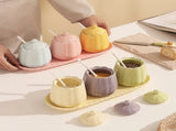 Spice Jars - Storage Jar Set - Sugar Bowl with Spoon - Kitchen Spice Rack - Salt Shaker - Salt and V1189-WXF-260203-00230