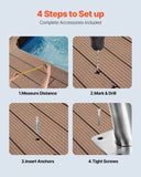 Pool Handrail, 30" x 30" Swimming Pool Stair Rail, 2 PCs Stainless Steel Stair Pool Hand Rail Rated V952-BXGY30X302PCSXI6UV0