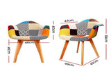 Artiss Dining Chairs Set of 4 Fabric Retro Replica DSW BA-TW-M2503-66FBX4