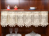 Vintages with tassels Valance for Kitchen Cafe, Short Boho Sheer Lace Crochet V1189-WXFWAL-20260319-00050