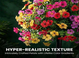 UV Resistant Artificial Outdoor Flowers, 22 Faux Flowers with Ground Stakes for Outdoor Yard & Lawn, V1366-AZ2-W-10802
