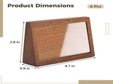 6PCS Wood Label Holder Stand, 4.1 x 2.8 x 0.9 in Slanted Place Card Stands with Clear Acrylic V1192-AZ-W-18420