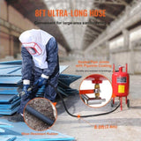 10Gal/40L Sandblaster Equipped w/Nozzle Shut-Off Valve Pressure Gauge Ceramic Nozzle Rubber Wheels V952-40LPSJ00000000001V0