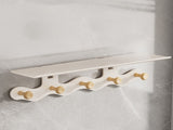 Darzheoy Wall Mounted Coat Rack with Shelf, 14 inches White Wood Floating Shelf for Entryway, V1189-WXFWAL-20260326-02594