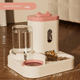 Pink Automatic Pet Feeder and Water Dispenser - Smart Dog Bowl & Cat Feeder, Universal Pet Feeding V888-ELOSUNG13238