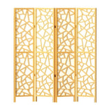 Artiss 4 Panel Room Divider Screen 162x170cm Clover Natural RD-4016-4P-NT