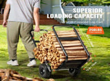 Firewood Log Cart Wood Mover Hauler 250 lbs Capacity on PU Wheels Dolly V952-DCCH43XH27XWHHAHJV0