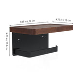 WHAMVOX Solid Wood Toilet Paper Holder Stand with Storage Shelf Bathroom Tissue Rack Organizer V1189-WXFWAL-20260326-02279