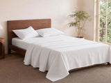 Giselle Kingsingle 500TC Cotton 4Pcs Sheet Set with 40cm Extra Deep Pocket for Thick Mattresses SHEETSETS-TC5-W-KS