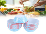 12PCS 6in Salad Bowls Food Serving Bowls Imitation Porcelain Dinnerwar TablewareLight Blue Dot V1294-YM0901-3118210047014