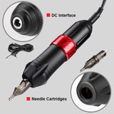 92PCS Upgrade Complete Tattoo Kit rotary tattoo pen 8Inks 40Needle Practice Skin V201-HLWS008-BLACK+HLWS008-BLACK-PEDAL