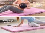 Everfit 180x60cm Gymnastics Mats Folding Exercise Floor Mat Portable 3 Fold Tumbling Mat Pink ECM-A-180-PK