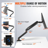 VEVOR Single Monitor Mount, Supports 13"-32", 330-813 mm Screen, Fully Adjustable Gas Spring Monitor V952-XSQBJDMBQDHBUC1YIV0