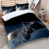 Nero Cat Midnight Gaze Quilt / Doona / Duvet Cover set V745-AQ042690S2