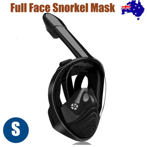 Black Full Face Snorkel Mask Swimming Breath Dry Diving Goggle Scuba Glass Anti-Fog AU S V201-W12783342