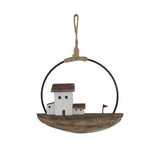 Set 2 Handcrafted Round Boat / Beach Wall Art 28cm V637-12815WAL
