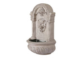 Gardeon Solar Fountain Water Feature Wall Mount Garden Fountains 77CM Beige FOUNT-LION-BGWH