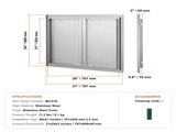 BBQ Access Door, 787x609 mm Double Outdoor Kitchen Door, Stainless Steel Flush Mount Door, Wall V952-SMABSCJMYS31WSG92V0