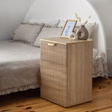 PORTO BEDSIDE TABLE - NATURAL OAK - FLUTED - PULL BRASS V164-ECS13SFB03G