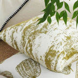 SOGA 2X 50cm Throw Pillow White and Olive Green Deluxe Polyester Fiber and Cotton for Home Decor FRENCHCUSHION327X2