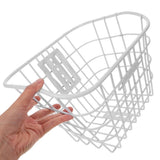 White Bike Handlebar Basket for Secure Storage and Convenient Ride, and Versatile Design V1192-AZ-W-32953
