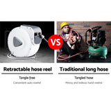Giantz Air Hose Reel 10m Retractable Rewind Swivel Wall Mount Compressor Garage HR-AIR-AUTO-10M