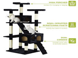 CARLA HOME 180cm Cat Tree Tower for Indoor Cats with Dual Condos, Plush Perches, Sisal Scratching LSB-36383