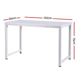 Artiss Computer Desk Home Office Study Table White 120CM MET-DESK-120-WH
