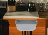 Wall-Mounted Hanging Garbage Bin in Light Grey Plastic, Space-Saving Trash Can for Home and Kitchen V1192-AZ-W-32745
