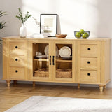 Artiss Buffet Sideboard Storage Cabinet Kitchen Cupboard Faux Drawer 150CM Pine FUR-W-SID150-01-PINE-AB