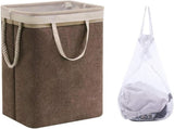 Collapsible laundry basket with lid, leak-proof and foldable bin, with removable bag, large V1188-MS-313-1036