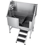 127 cm Dog Grooming Bath Tub Stainless Steel w Stairs Water Filter V952-BXGCWYG50CSL5T18XV0
