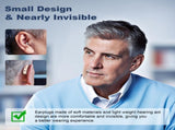 Rechargeable Hearing Amplifier with Charging Case Compact Sound Enhancer for Daily Use, Noise V1107-CS-BTFS905